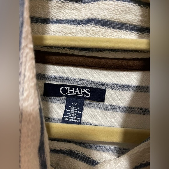 Chaps - cowl neck sweater - navy / white - size Large - Picture 4 of 4